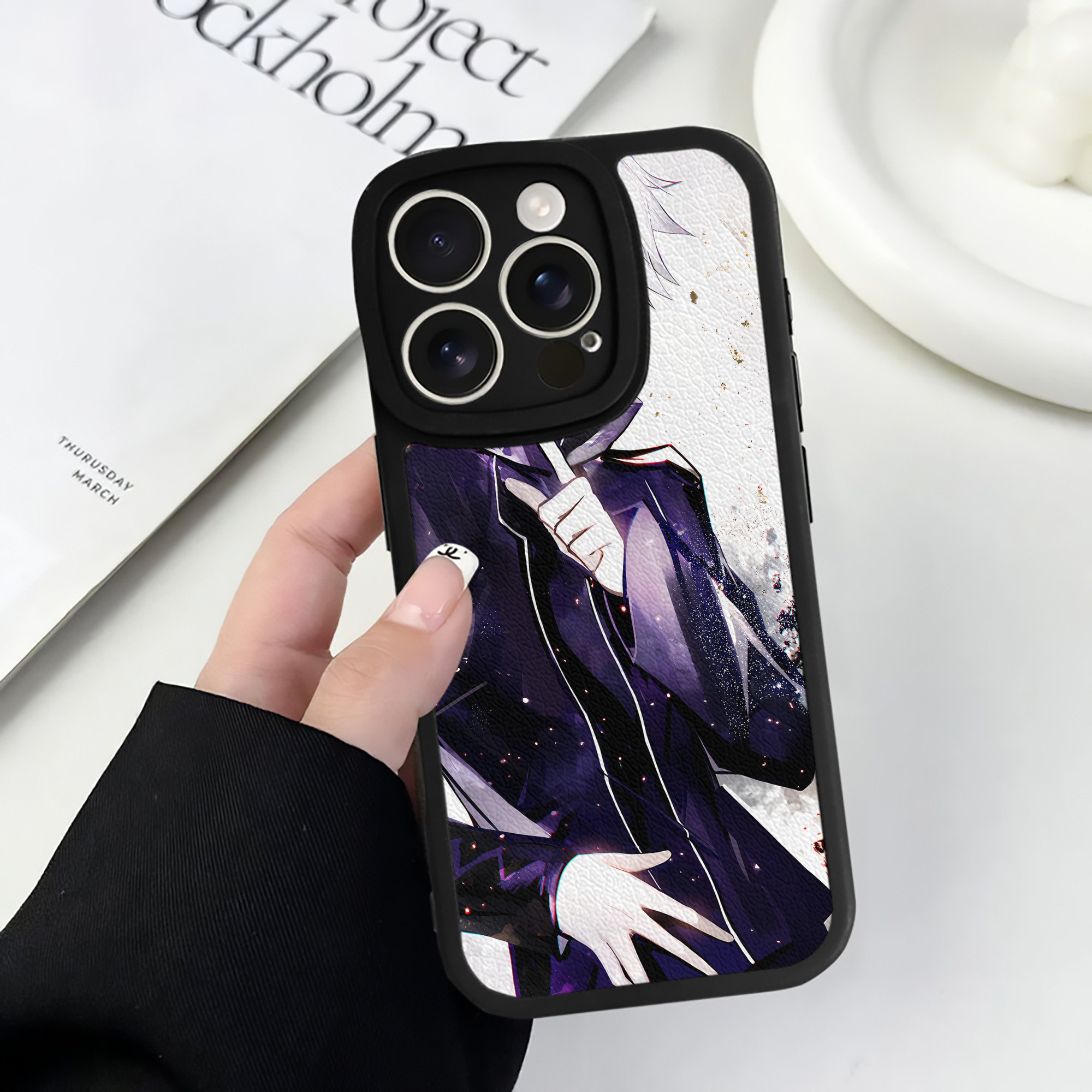（画像用） 呪術廻戦 Jujutsu Kaisen 【iPhone 16シリーズ対応】シリコンスマホケース（レザー調） 材質：シリコン